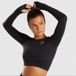Gym shark long sleeve crop top